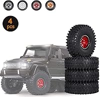 Vista 2 de GoolRC 4 neumáticos de goma RC Crawler de 1.9 pulgadas con borde de metal para 1/10 RC Rock Crawler Traxxas TRX-4 TRX-6 Axial Scx10 90046 RC4WD RC