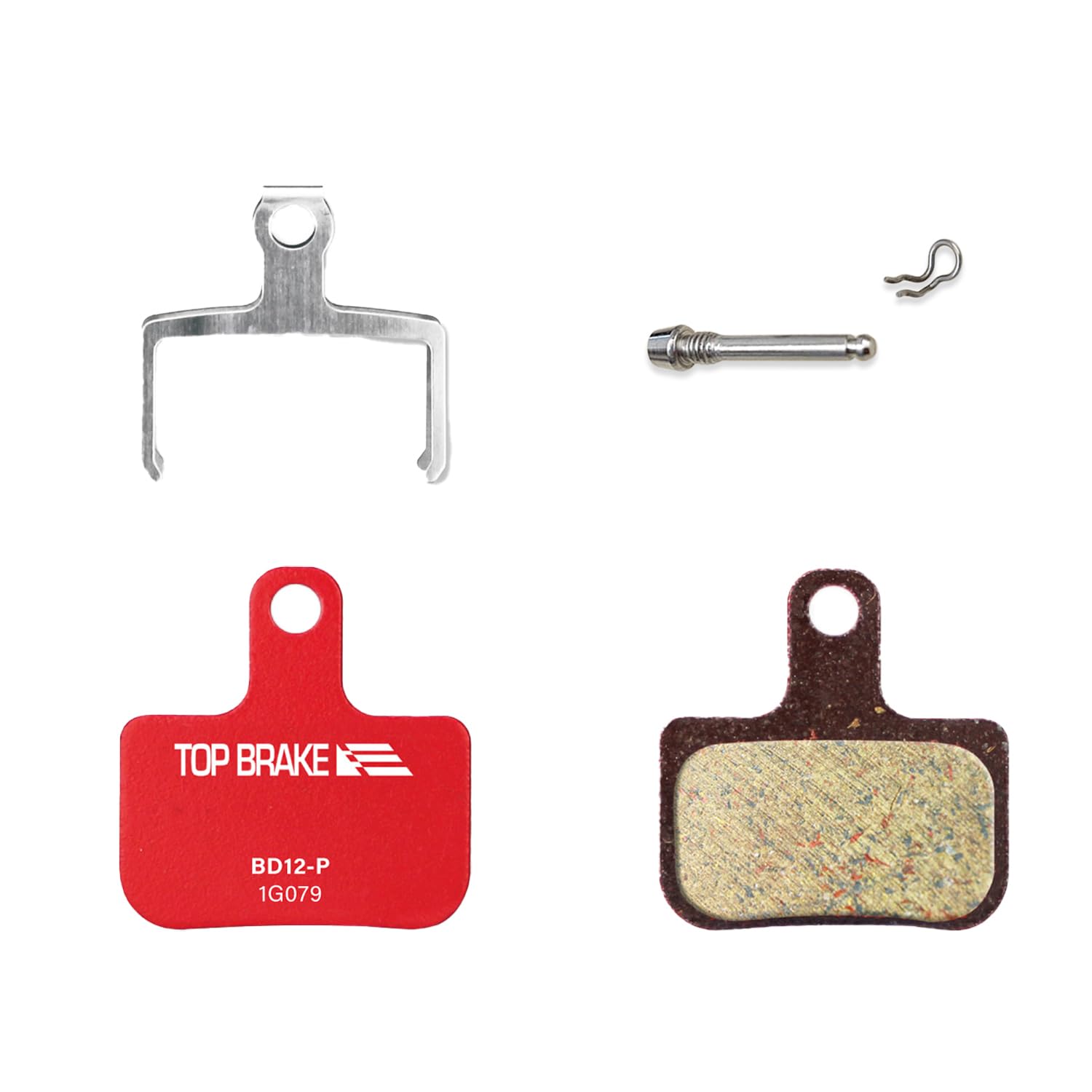 TOP BRAKE Disc Road Bike Brake Pads for SRAM Level Ultimate/Red/AXS Force Road and XC MTB Brake Set |Road Bike,Gravel MTB|Ceramic Compound,Silent Option,Performance Version, Red (PIN Included)