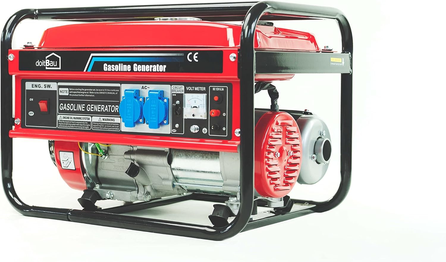 Generador de energía con gasolina, generador de energía con accesorios, generador de corriente de emergencia silencioso, (2 enchufes (3000W BS3500)))
