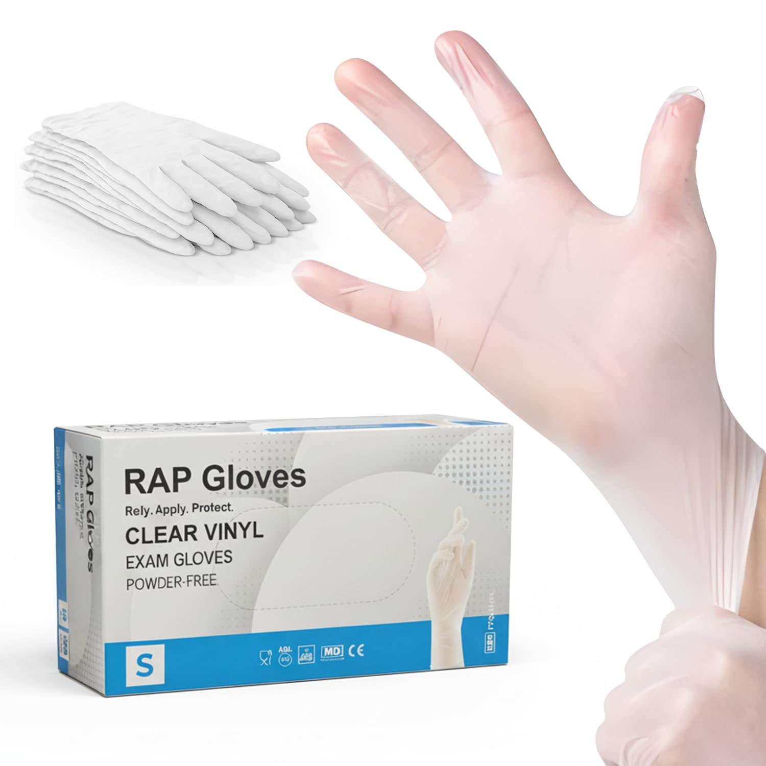 Disposable Clear Vinyl Gloves Small Size Pack of 100 Food Safe, Multipurpose Gloves for Cooking, Gardening & Care Tasks — image 1