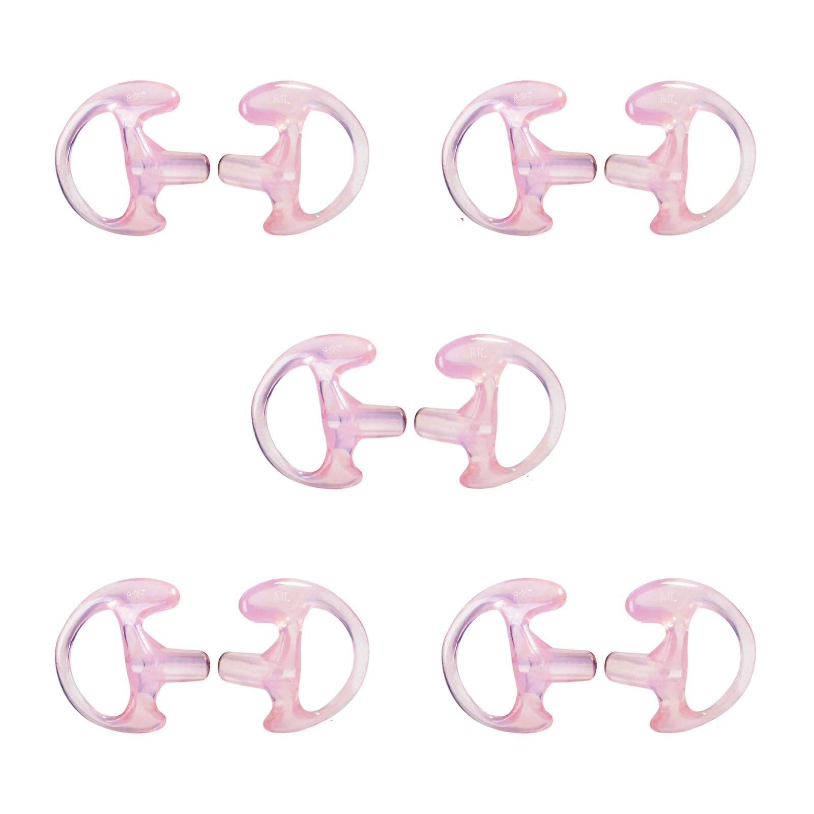 Replacement Soft Earmould Earpiece Earbud Air Acoustic Headset Earplug for Walkie Talkie Coil Tube Audio Kits,5 Pairs (Blue, Small) — view 13