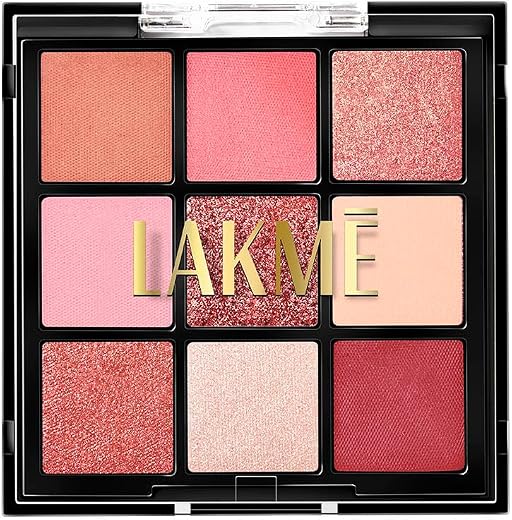 LAKME 9 in 1 Eyeshadow Palette, Blush Bloom, 11.7g, for Glamorous Eye Makeup, with One-Stroke Payoff &amp; Blendable Formula, ...