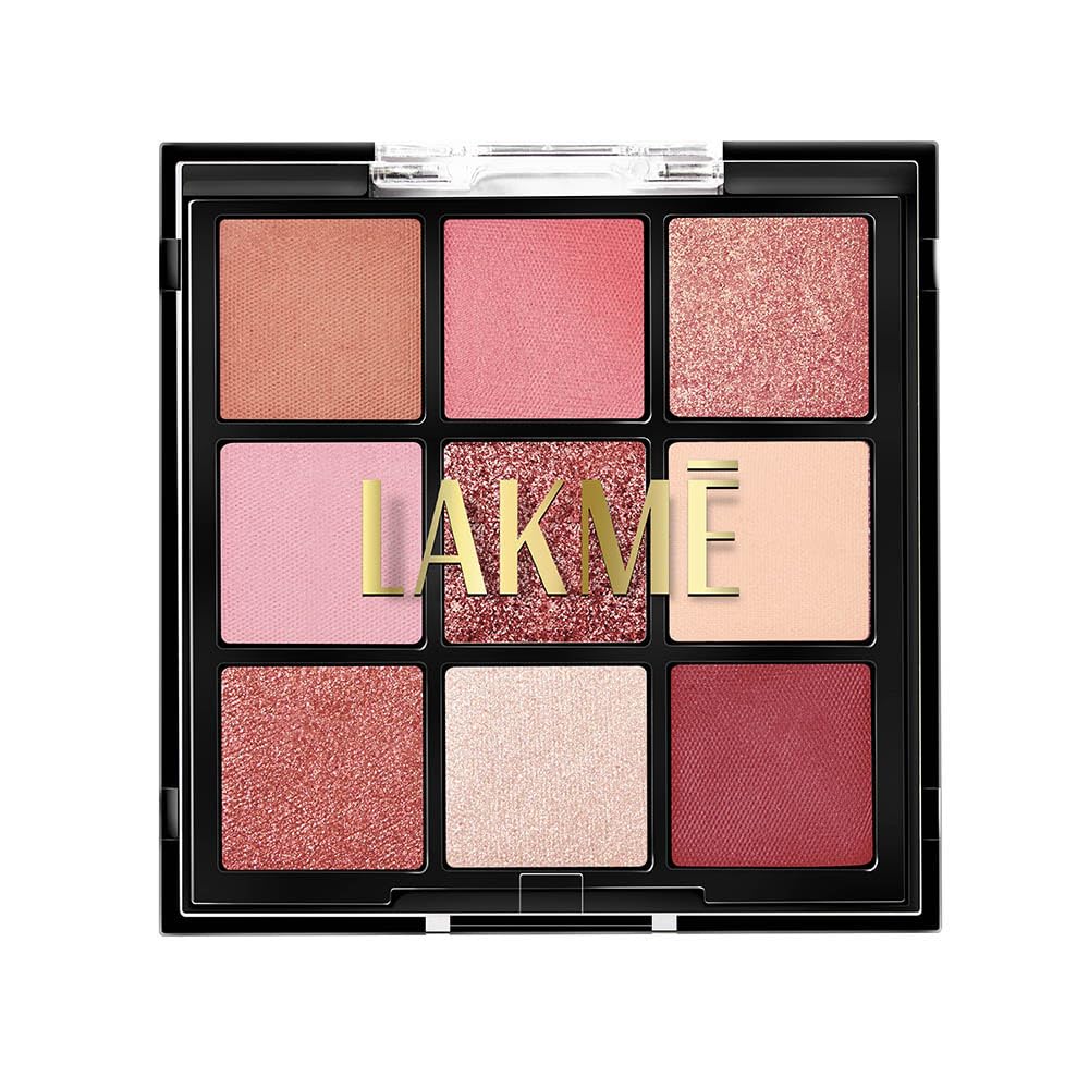 LAKME 9 in 1 Eyeshadow Palette, Blush Bloom, 11.7g, for Glamorous Eye Makeup, with One-Stroke Payoff & Blendable Formula, ...