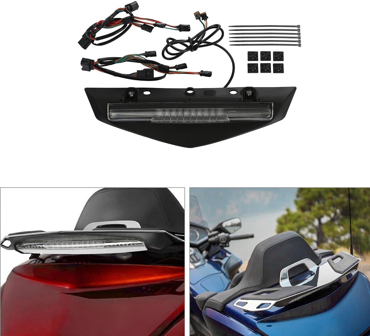 Green-L Motorcycle Rear LED Trunk Luggage Rack Brake Light Fit for Honda Goldwing GL1800 2018-2025