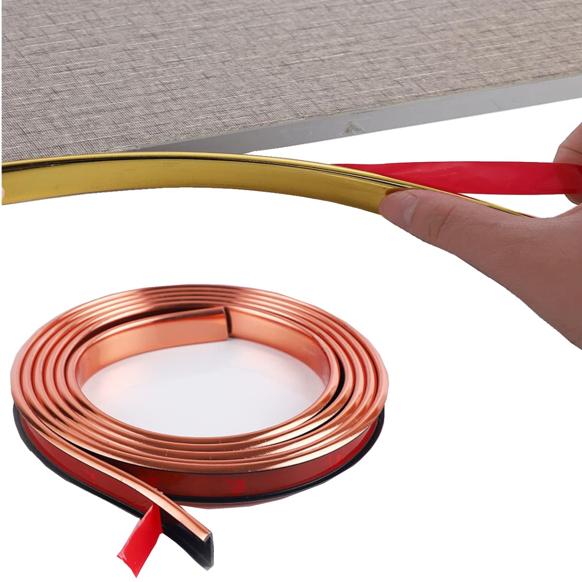 Cinta autoadhesiva para bandas de bord en U de 25mm con acabado metalizado premium