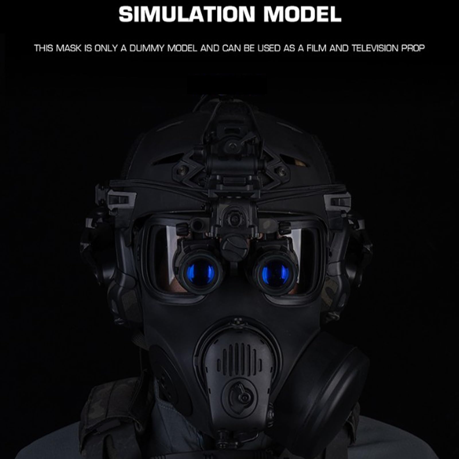Vollgesichts-Gasmaske (Modell) – Eingebauter Ventilator Und Mikrofon, Filter-Atemschutzmaske – Filmrequisite, Cosplay, Paintball, Wargame-Ausrüstung