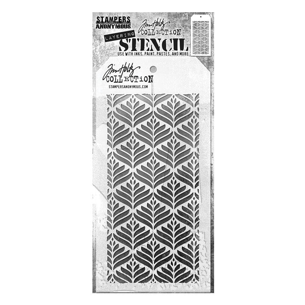 Stampers Anonymous Tim Holtz Layering Stencil - Deco Leaf Ths181