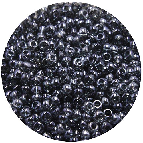 EmbroideryMaterial 11/0 Preciosa Seed Beads Evening Blue Glass Stone Pearls, Evening Blue Seed Beads, Raw Materials for Making Toran, Beads for Jewellery Making, Bag Decoration, Embroidery, Evening Blue Muthyalu Craft etc (2MM/100 Grams)