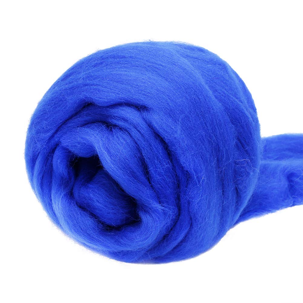 3.53oz Needle Felting Wool Roving for Needle Felting Dark Blue Felting Wool