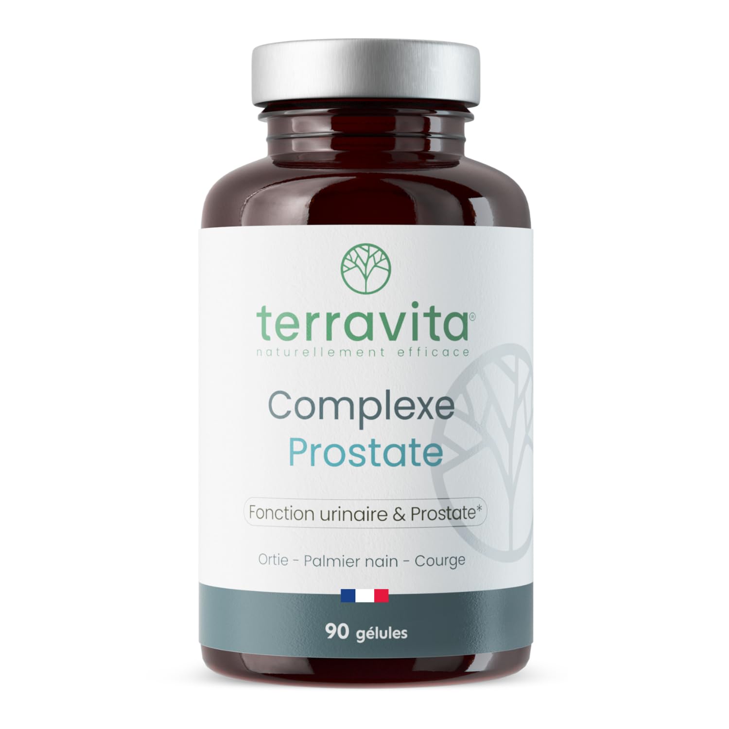 Complexe PROSTATE | Protection de la Prostate et Confort Urinaire Homme | Lutte Naturellement et Efficacement contre l’HBP et les Mictions | Dosage Clinique | 90 Gélules | Made in France | Terravita
