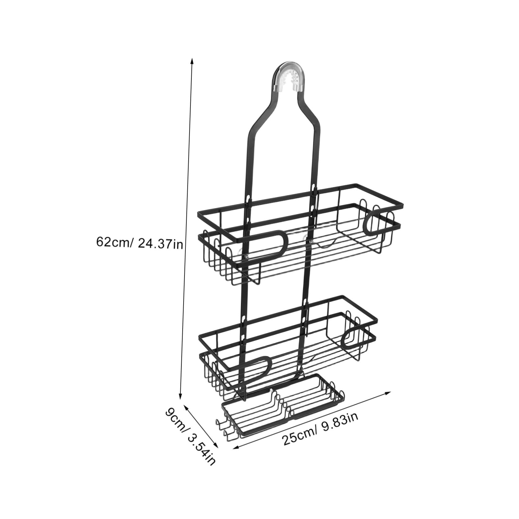 LIFKOME Mensola Doccia Muro Ripiani con Ganci Organizer in Metallo Resistente all Umidità Supporto Stabile per Shampoo e Sapone Mensola da Appendere per Ordinato ed