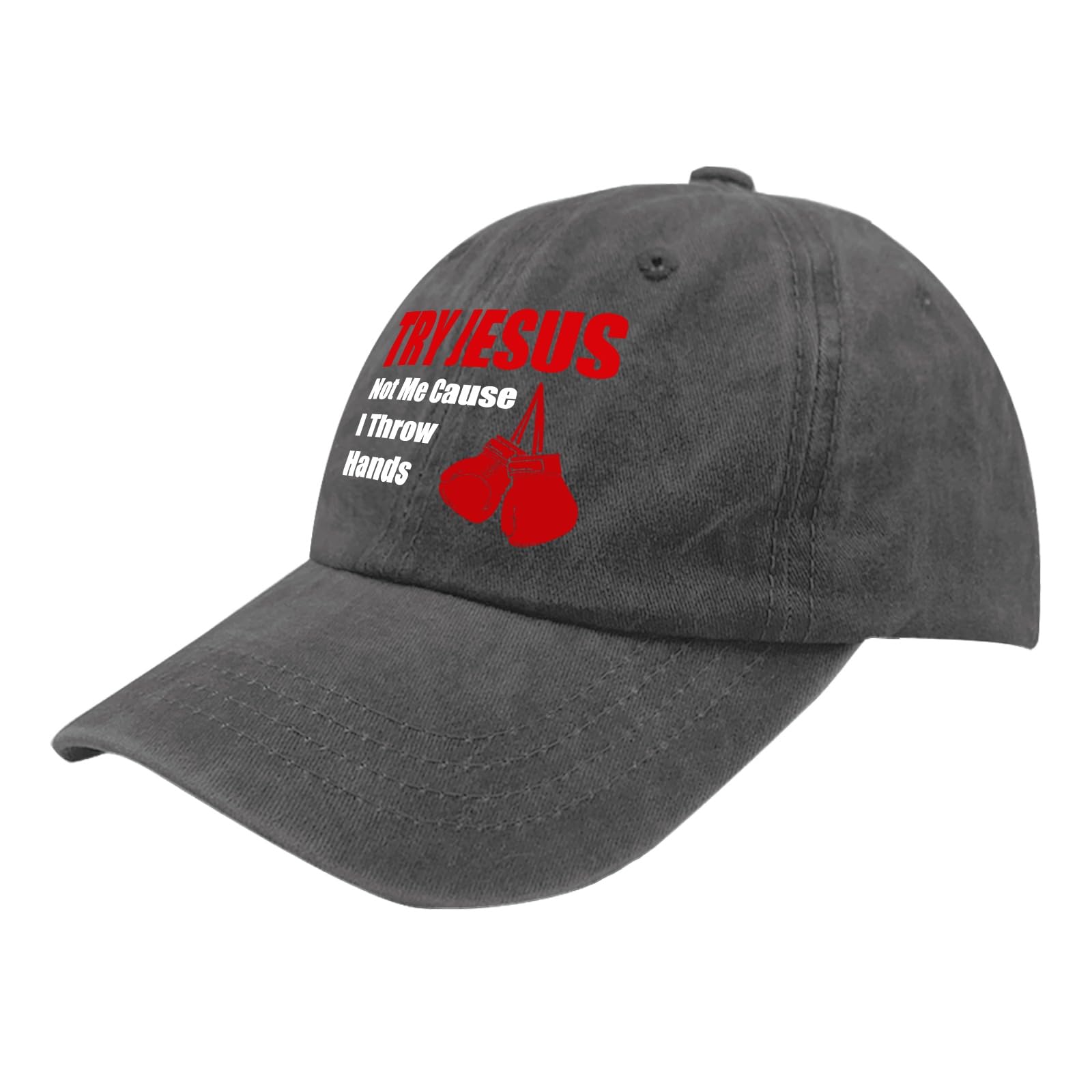 Hat Try Jesus Not Me Cause I Throw Hands Baseball Cap Cap Vintage Cotton Washed Baseball Caps
