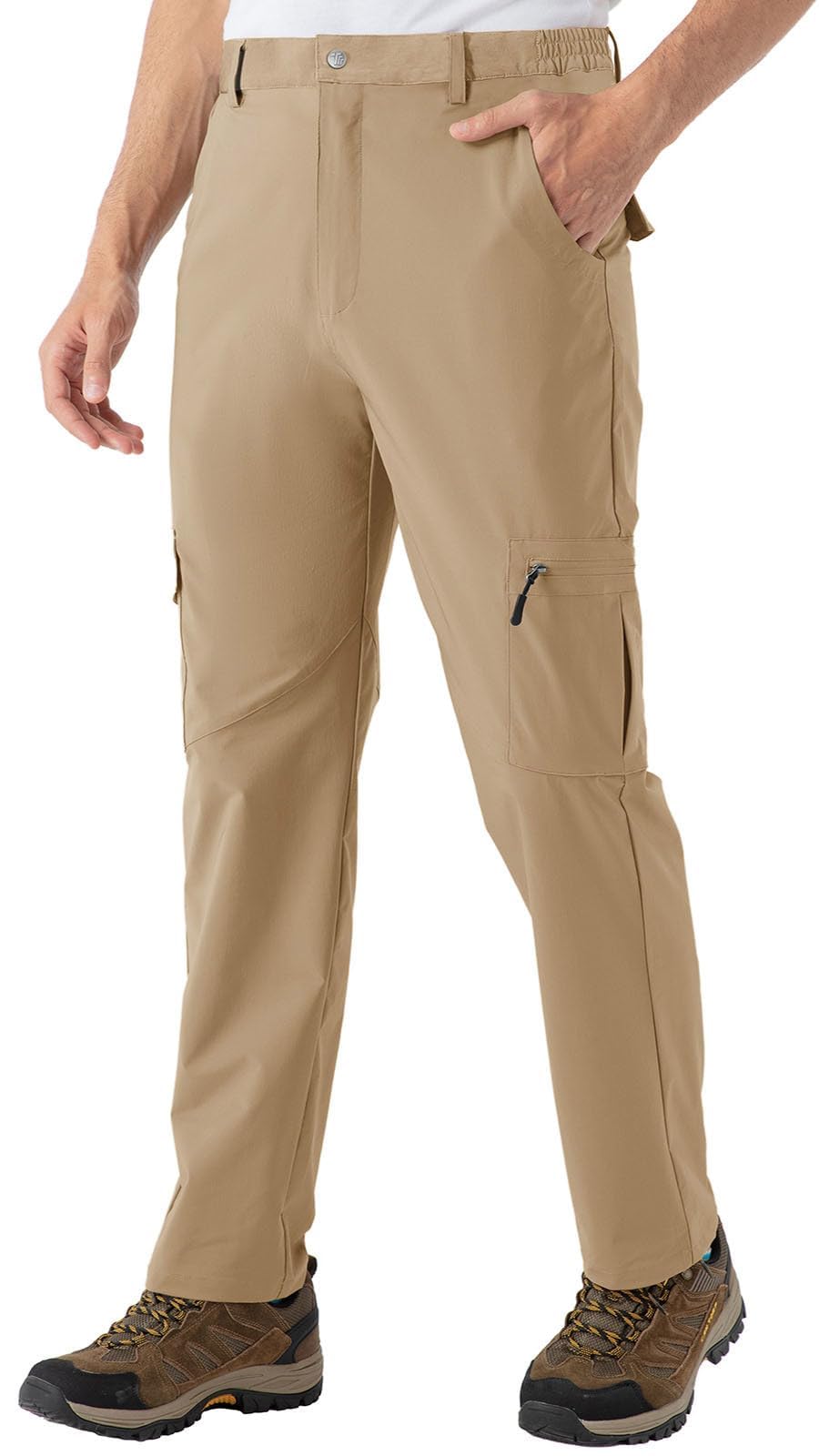 Rdruko Pantaloni da trekking leggeri da uomo, resistenti all'acqua, ad asciugatura rapida, per passeggiate, viaggi, lavoro, pesca, con 6 tasche