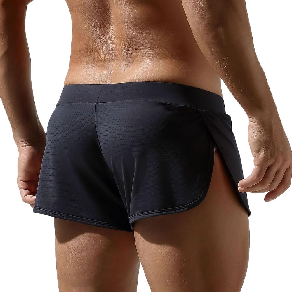 Men's Breathable Active Shorts Workout Gym Athletic Split Sides Trunks Lounge Boxers Underwear Sleep Bottoms - Image 5