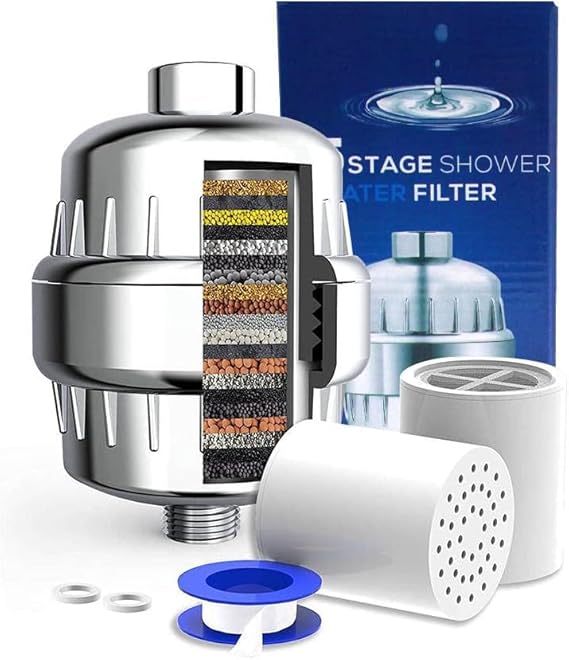 OHFULLS 15 Stage Shower Filter with Vitamin C for Hard Water High