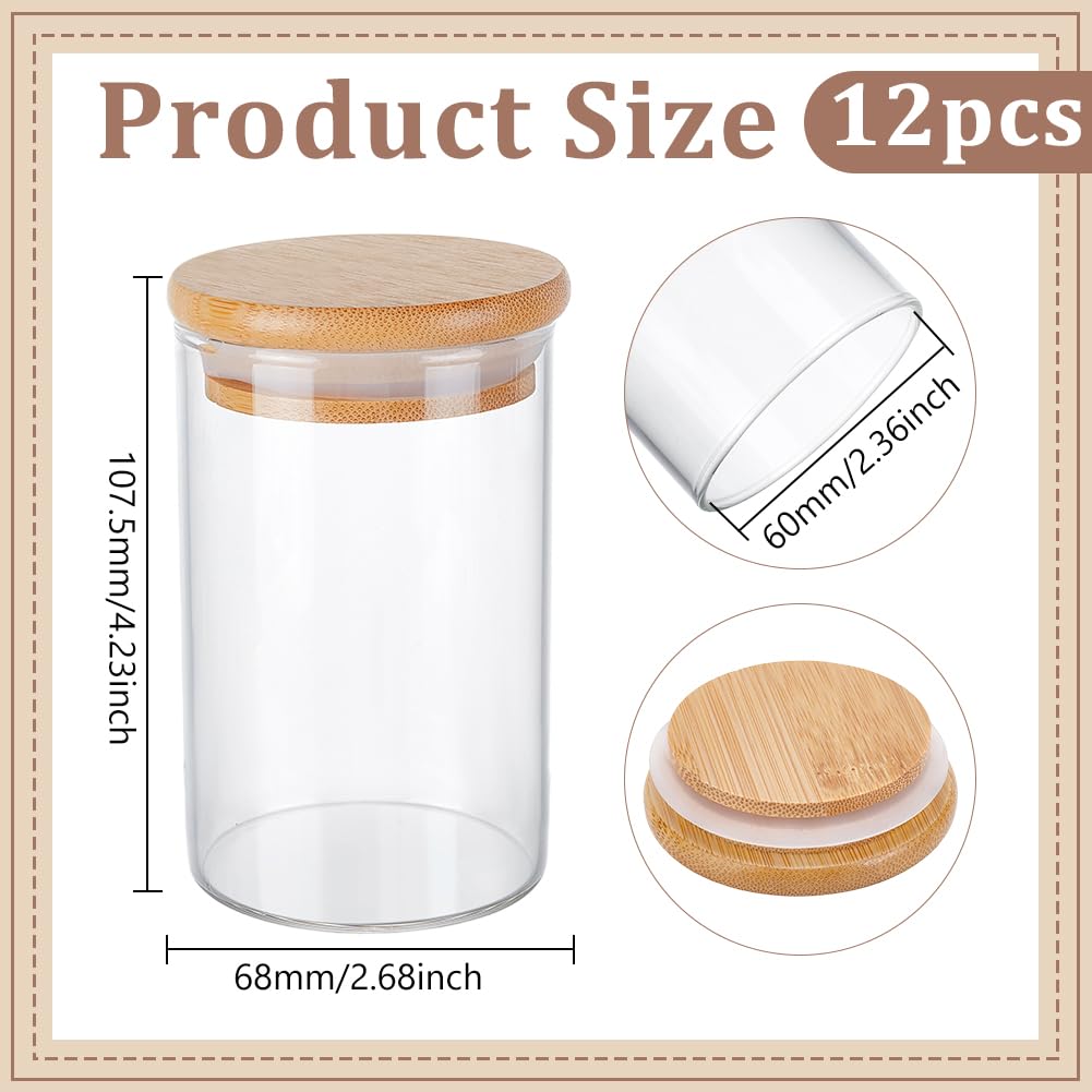 12 tarro de cristal con tapa dispensador de algodón varilla contenedores de almacenamiento de alimentos pequeños ollas para el hogar baño cocina guardia comer maquillaje