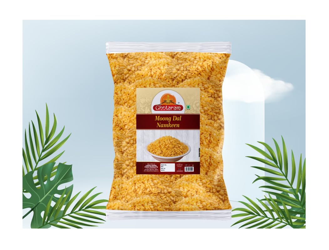 Ghotaram Rajawadi Moong Dal Namkeen Crispy Moong Dal coated with Salt, Not Spiced yet Flavorful, Favorite Tasty Yummy Teatime Snack of India, Made with All Natural Ingredients-250 * 1Pack image 2