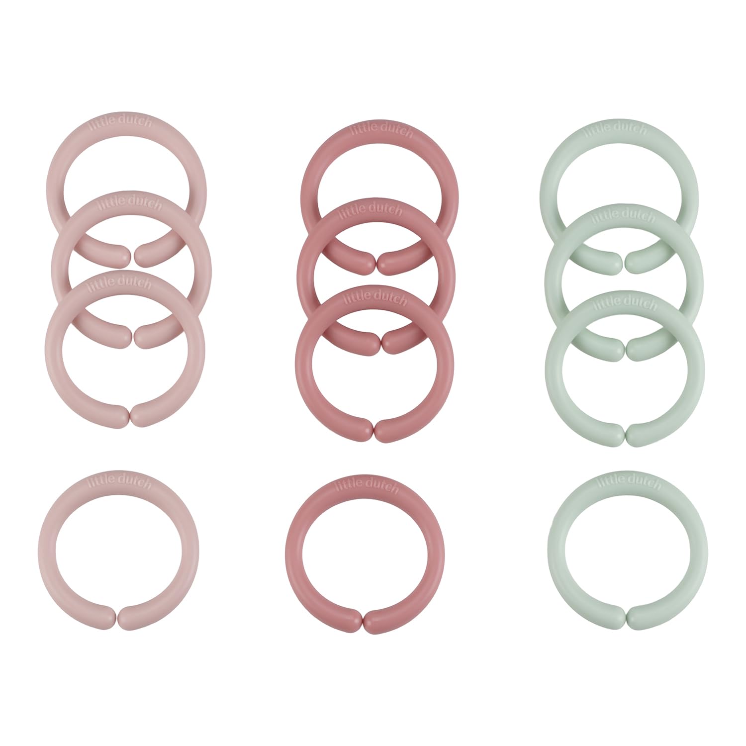 Little Dutch 4963 Juego de anillos de juguete (12 anillos), color rosa