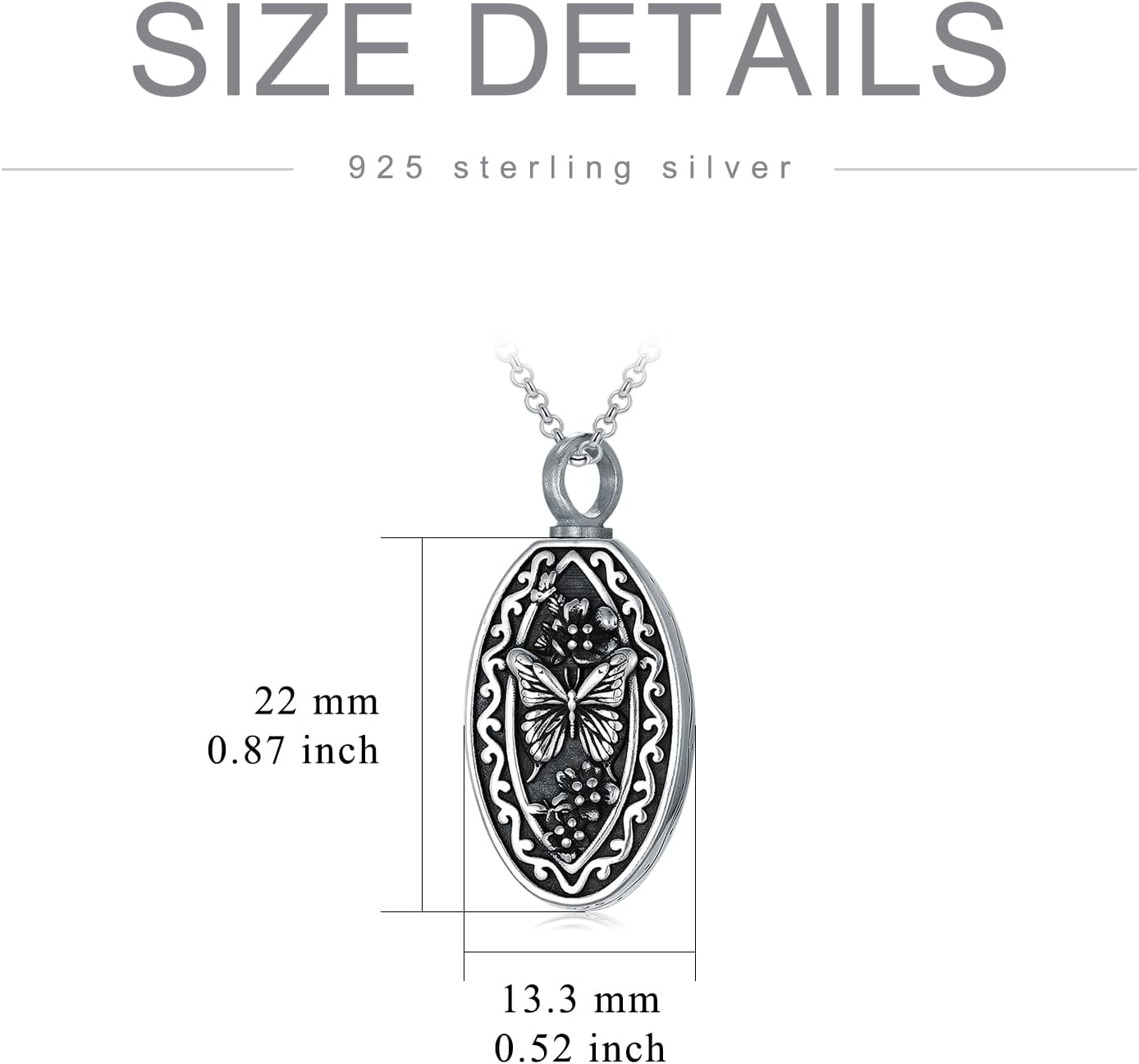 925 Sterling Silver Memorial Jewelry Urn Necklaces for Ashes, Photo Locket Necklace that Holds Picture - Image 6
