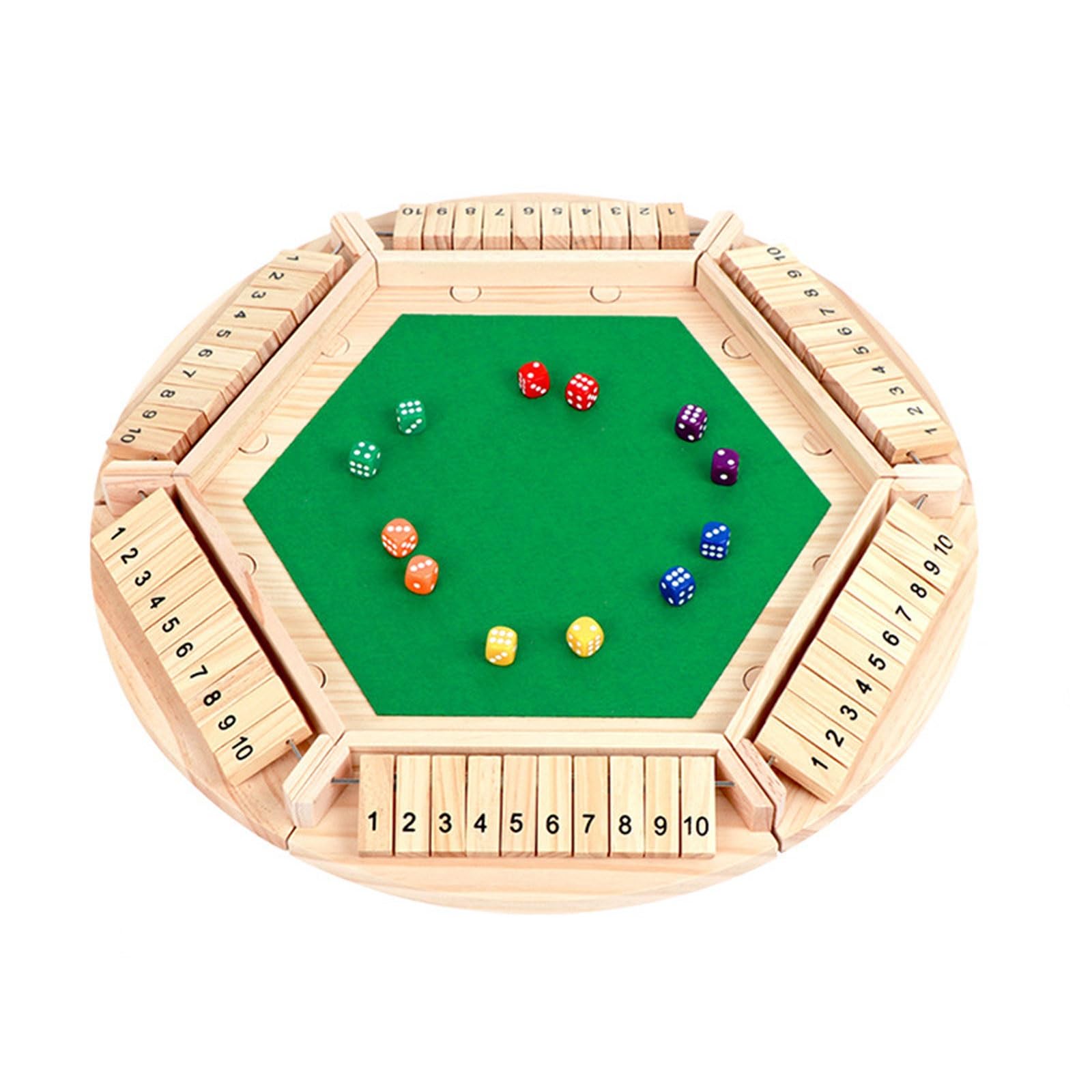 Schach Shut The Box Würfelspiel for 1–6 Spieler, Holzbrett