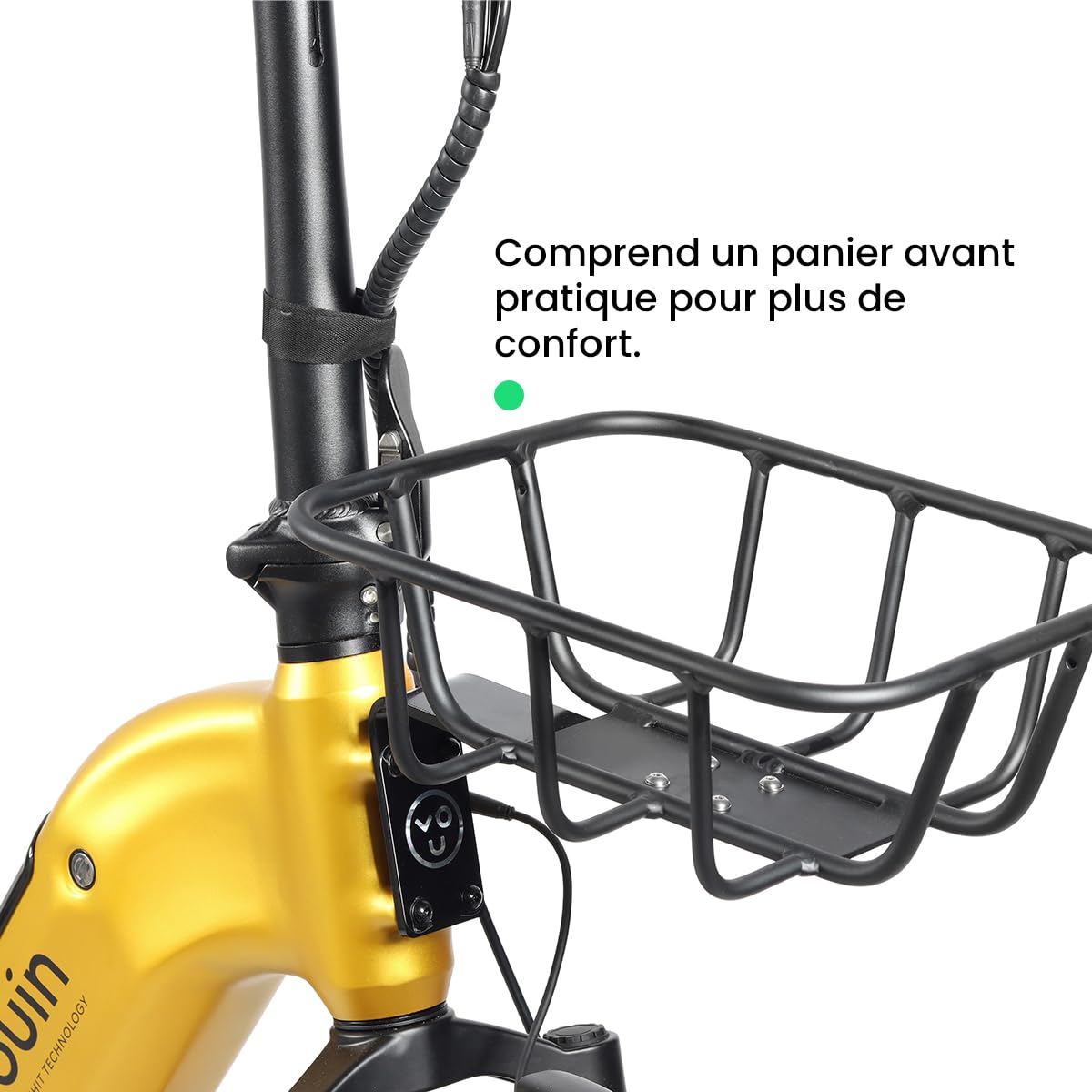 Youin Luxor Pro BK1750 Vélo électrique Pliable Fat 20 Pouces Sangle Carbone Moteur 250 W Batterie Amovible jusqu'à 100 km Freins hydrauliques Écran Couleur Suspension Premium.