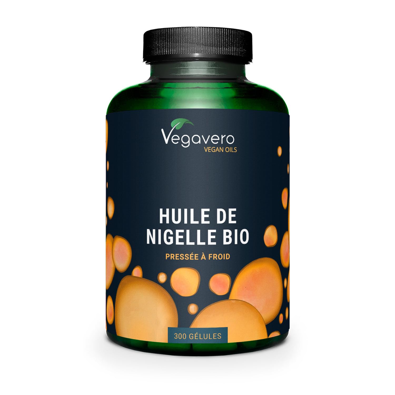 Nigelle BIO & VEGAN | 300 Gélules | 1000mg d’Huile de Cumin Noir | Immunité + Peau | Avec Thymoquinone & Acide Linoléique (Oméga 6) | Pressé à Froid | Vegavero®