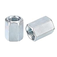 Vista 13 de uxcell 6 tuercas de acoplamiento M6x10x50mm - Acoplador de varilla roscada hexagonal de acero al carbono galvanizado para muebles, electrónico
