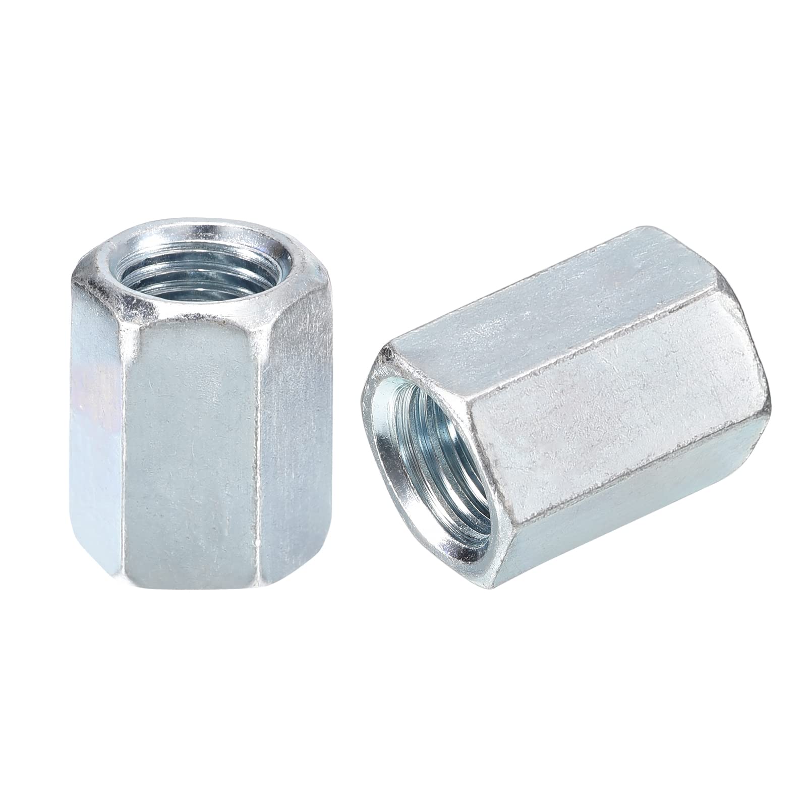 sourcing map 6pcs M16x22x30mm Coupling Nuts - Galvanized Carbon Steel Hex Threaded Rod Coupler for Furniture, Electronic, Industrial