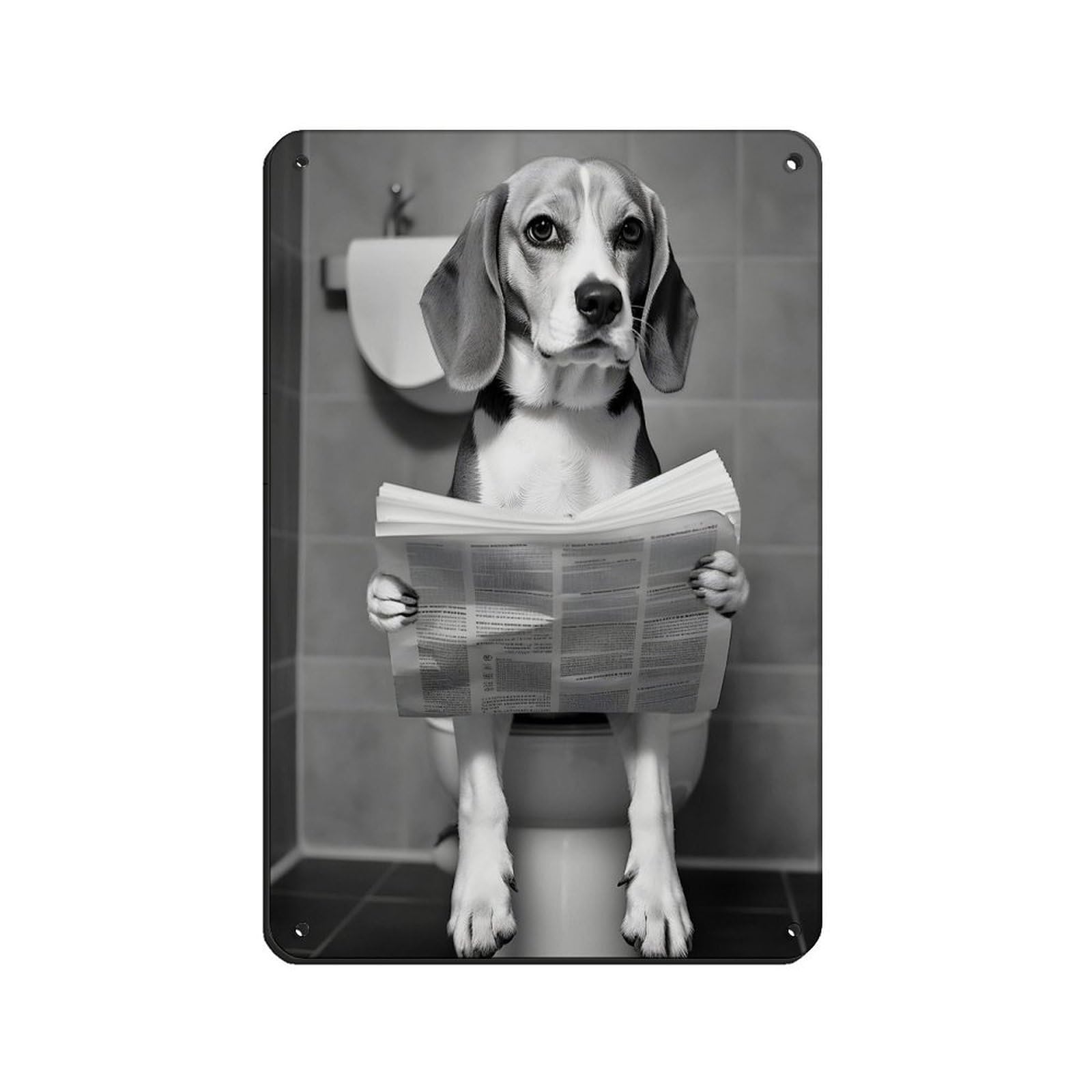 Lxwnze 20L X 30W Cm Beagle, Funny Bathroom Decor Tin Sign Vintage Metal Pub Club Cafe Bar Home Wall Art Decoration Poster Retro 8X12inch(20X30cm)