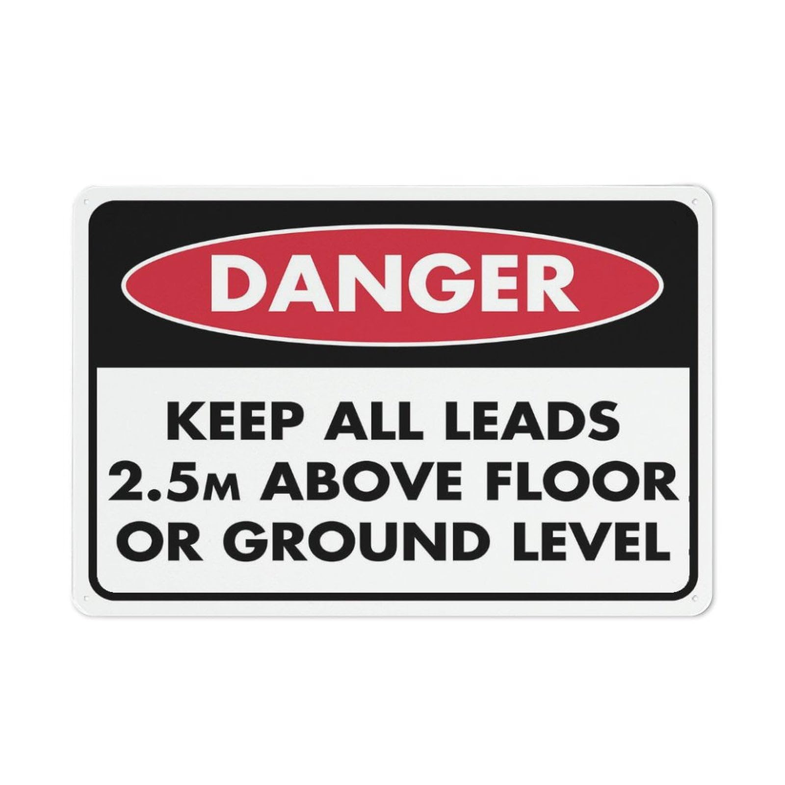 peiyeety Danger Leads 2.5M Sign For Business - 8"x12" Rust Free Aluminum UV Printed, 4 Pre-Drilled Holes, Durable Weatherproof