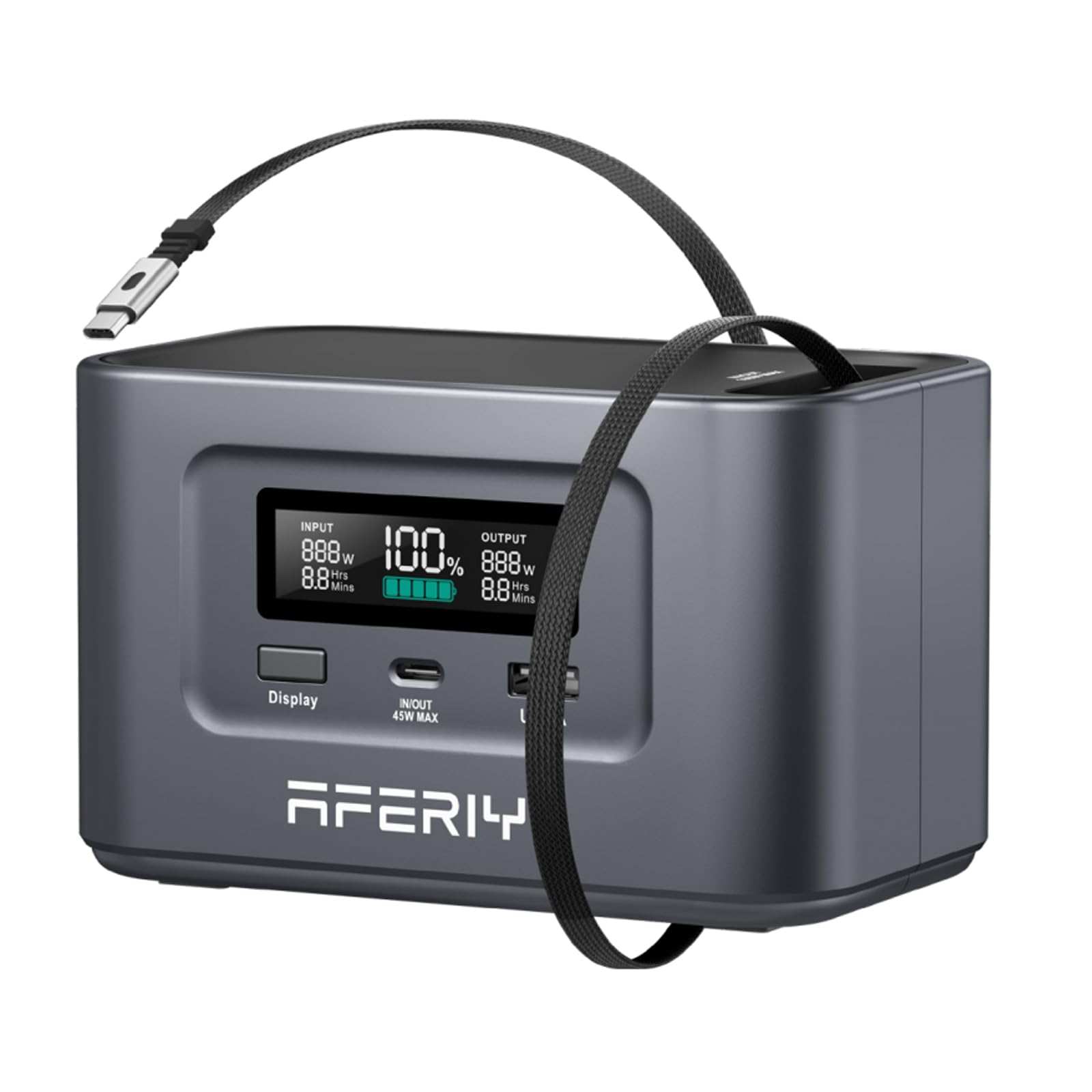 AFERIY Estación de energía portátil 31000 mAh/99.2 Wh, generador solar 100 W, batería LiFePO4, USB/salida tipo C, cable de extensión integrado