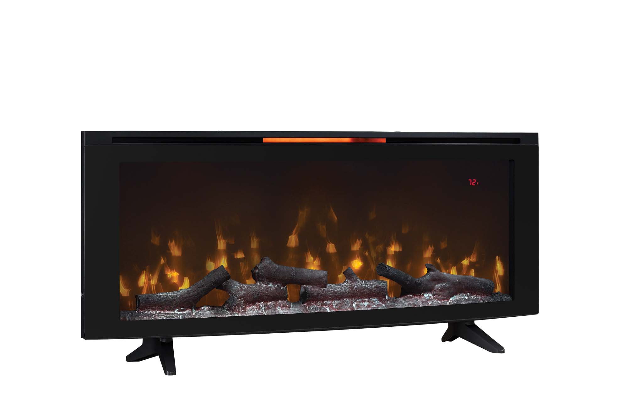 ClassicFlame Luminosity 48" Wall Mounted Infrared Quartz Electric Fireplace, Black