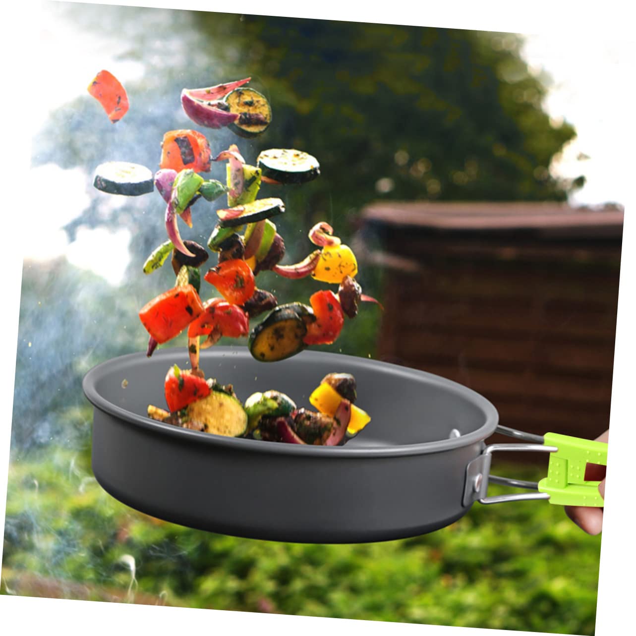 Toddmomy Portable Cooking Utensils 12-Piece Camping Cookware Kit Cutlery Set for 1-2 Practical Outdoor Camping Accessories