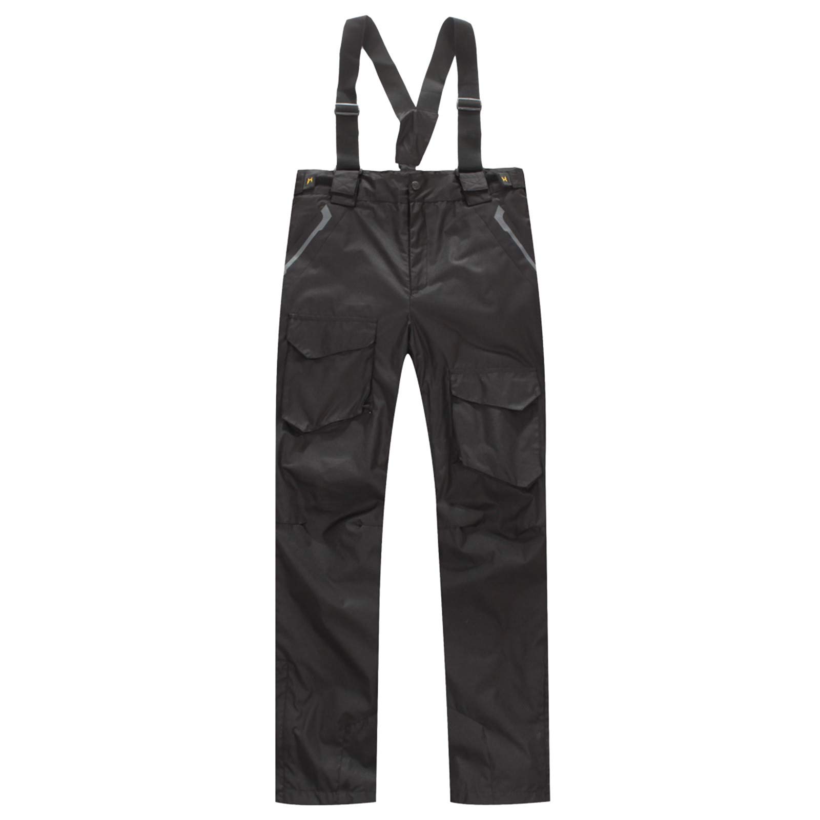 Tuta da sci da donna, impermeabile, pantaloni da neve, salopette con tasche al ginocchio, tinta unita, pantaloni da neve, tuta termica con tasche, abbigliamento da sci in inverno