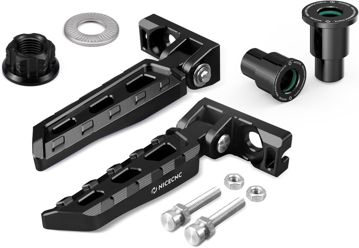 NICECNC Black Chain Tensioner Adjuster Blocks & Rear Axle Nut & Rear Wheel Spacers Hub Collars Compatible with Surron Light bee X/S/ L1E Compatible with Segway X160 X260 See Fitment