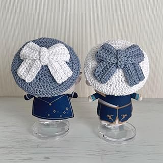 2着セット にじぱぺっと 10cmぬい リボンベレー帽アッシュブルー×ホワイト