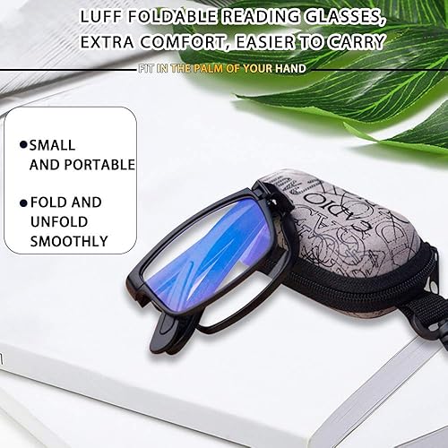 Miniatura 2 de LUFF Anteojos de lectura plegables para hombres, lectores para mujeres, lentes anti luz azul