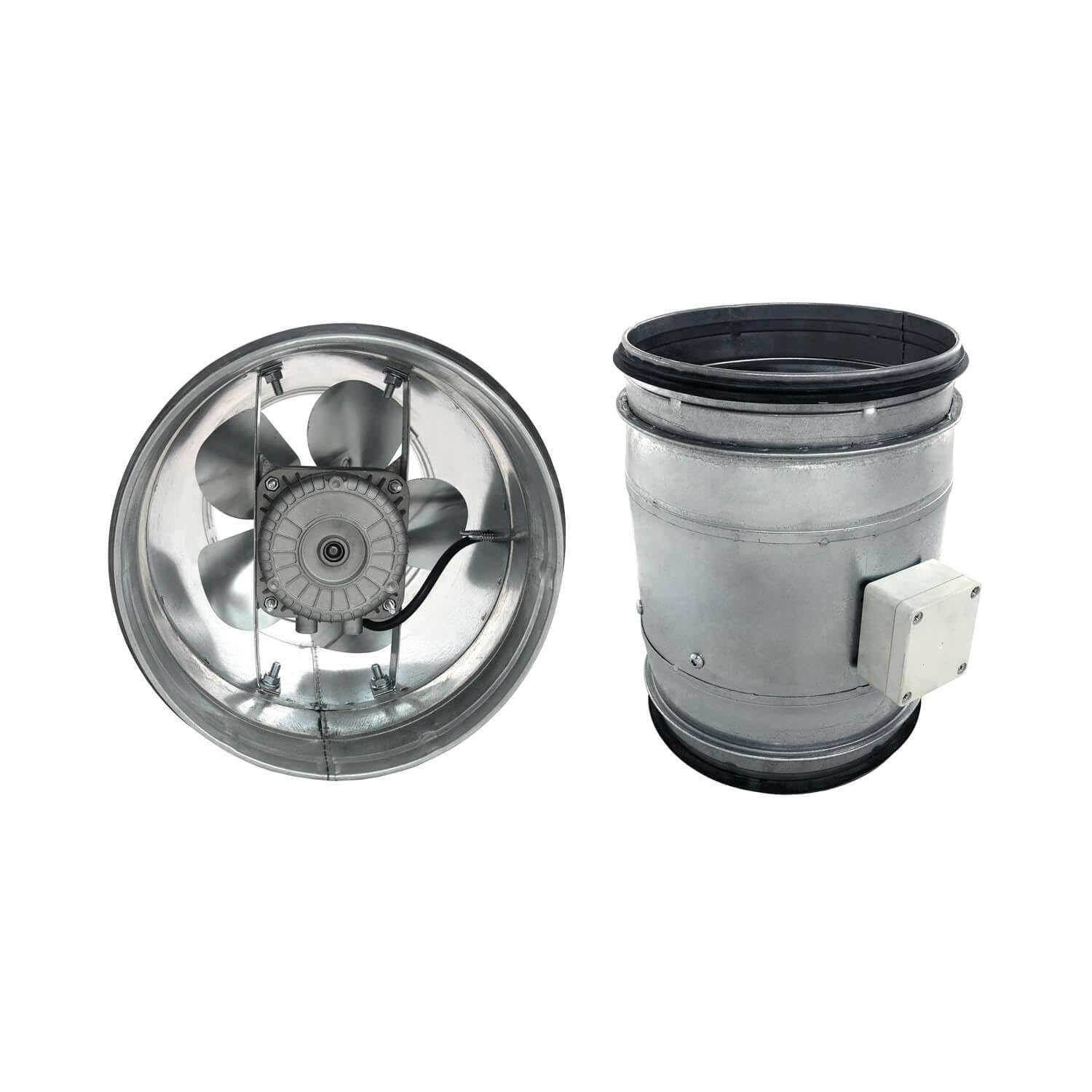 Extractor Helico-centrífugo de Alto Rendimiento para Conductos - 300 mm/Acero Galvanizado
