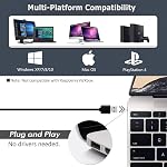 JOUNIVO USB Microphone, 360 Degree Adjustable Gooseneck Design, Mute Button & LED Indicator, Noise-Canceling Technology, Plug & Play, Compatible with Windows & MacOS