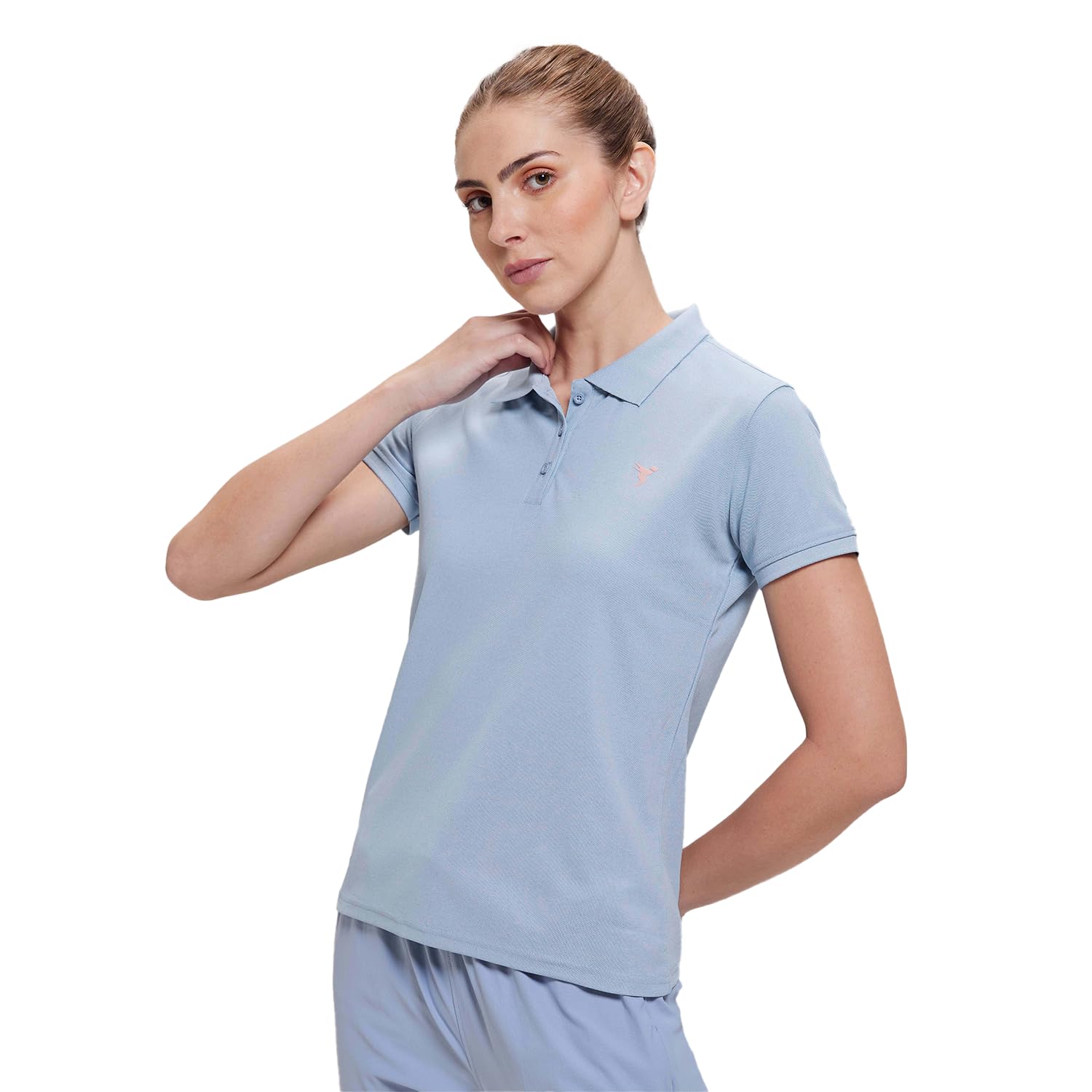 TECHNOSPORT Women's Slim Fit Polo T-Shirt - (WTW131_PRNT)-picture-14