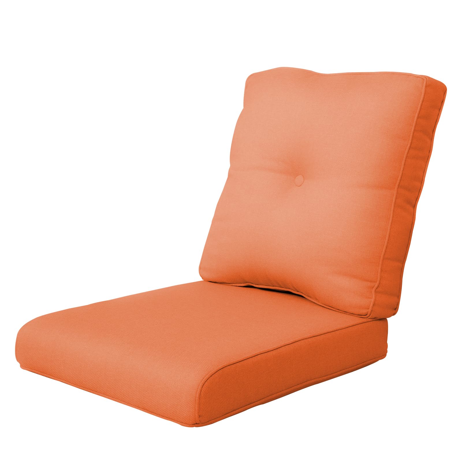 Patio Cushions for Outdoor Furniture - 22×24 Inches High Back and Deep Seating Outdoor Cushion for Patio Chairs Sofa Couch Loveseat Water Resistant(Orange/1 Set/Button)