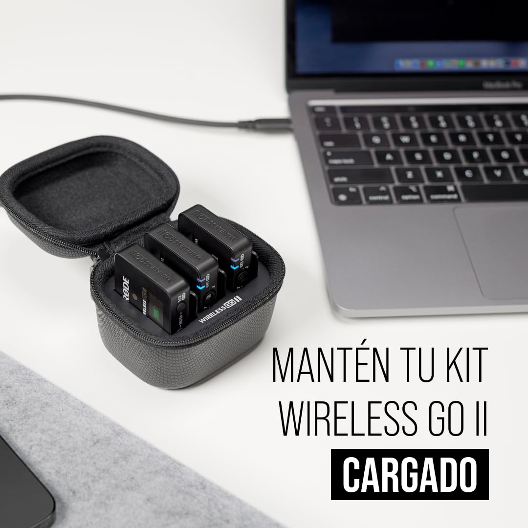 RØDE Wireless GO II Charge Case Estuche de carga RØDE para el Wireless GO II con dos recargas completas, carcasa resistente y sistema de cierre con cremallera