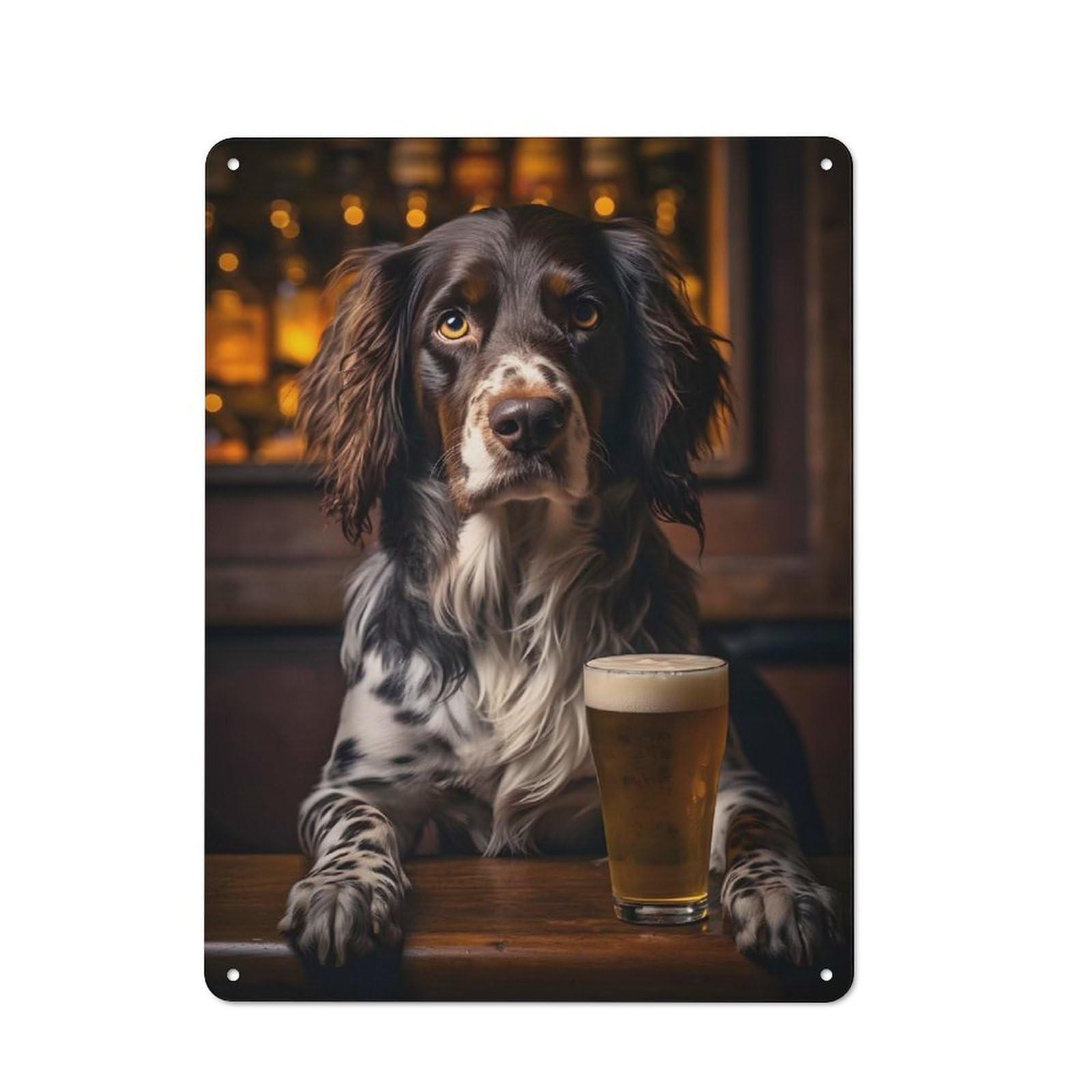 Junmoney Lets Enjoy A Cold Beer 40X30cm Rustic Metal Plaque With For Café Or Restaurant, For Themed Interiors In Cafés And Restaurants