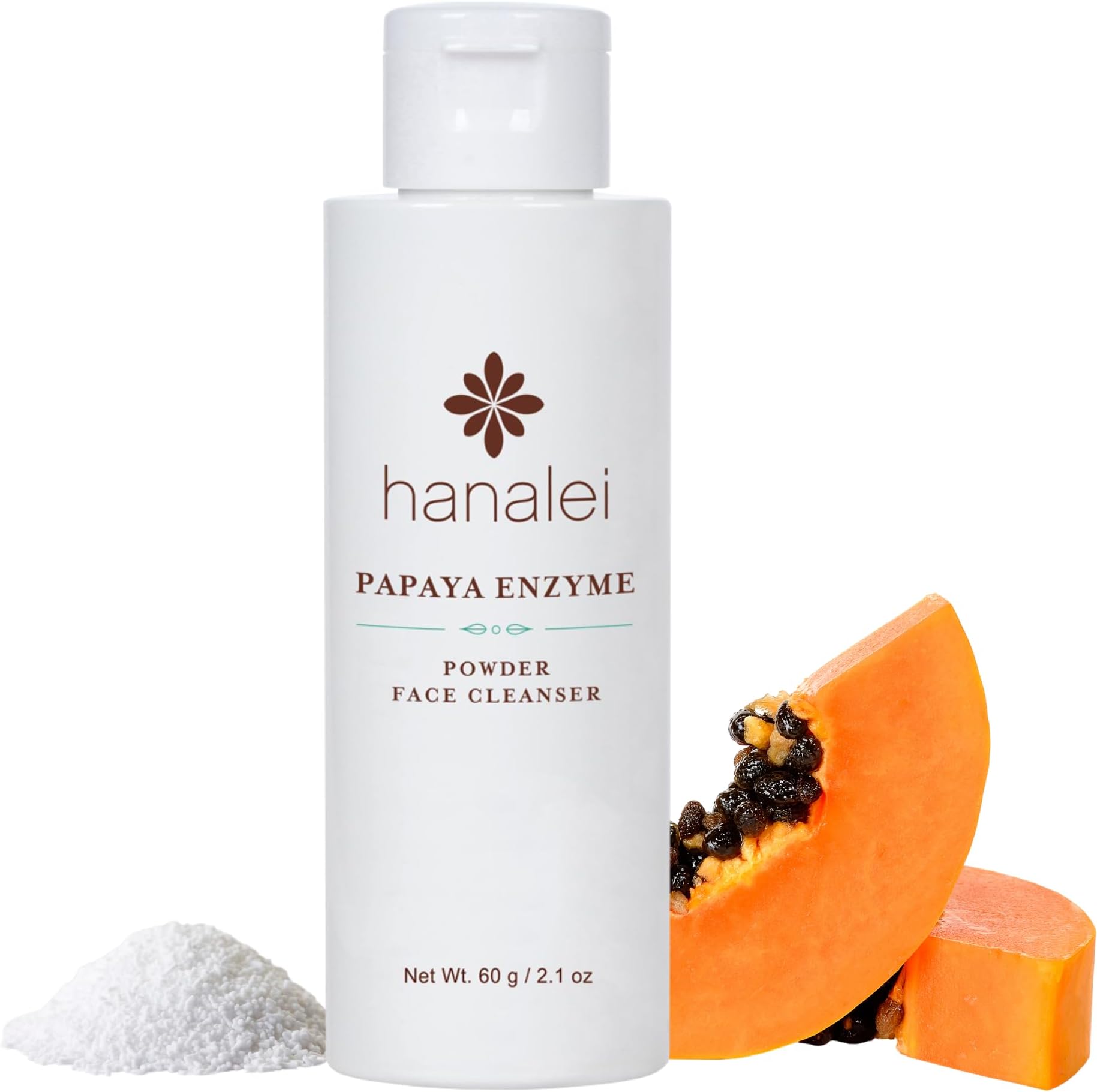Papaya Powder Face Cleanser - Gentle Daily Exfoliating Wash, Hydrating Non-Stripping Formula for All Skin Types - Travel-Friendly - Cruelty-Free & Paraben-Free, 60g