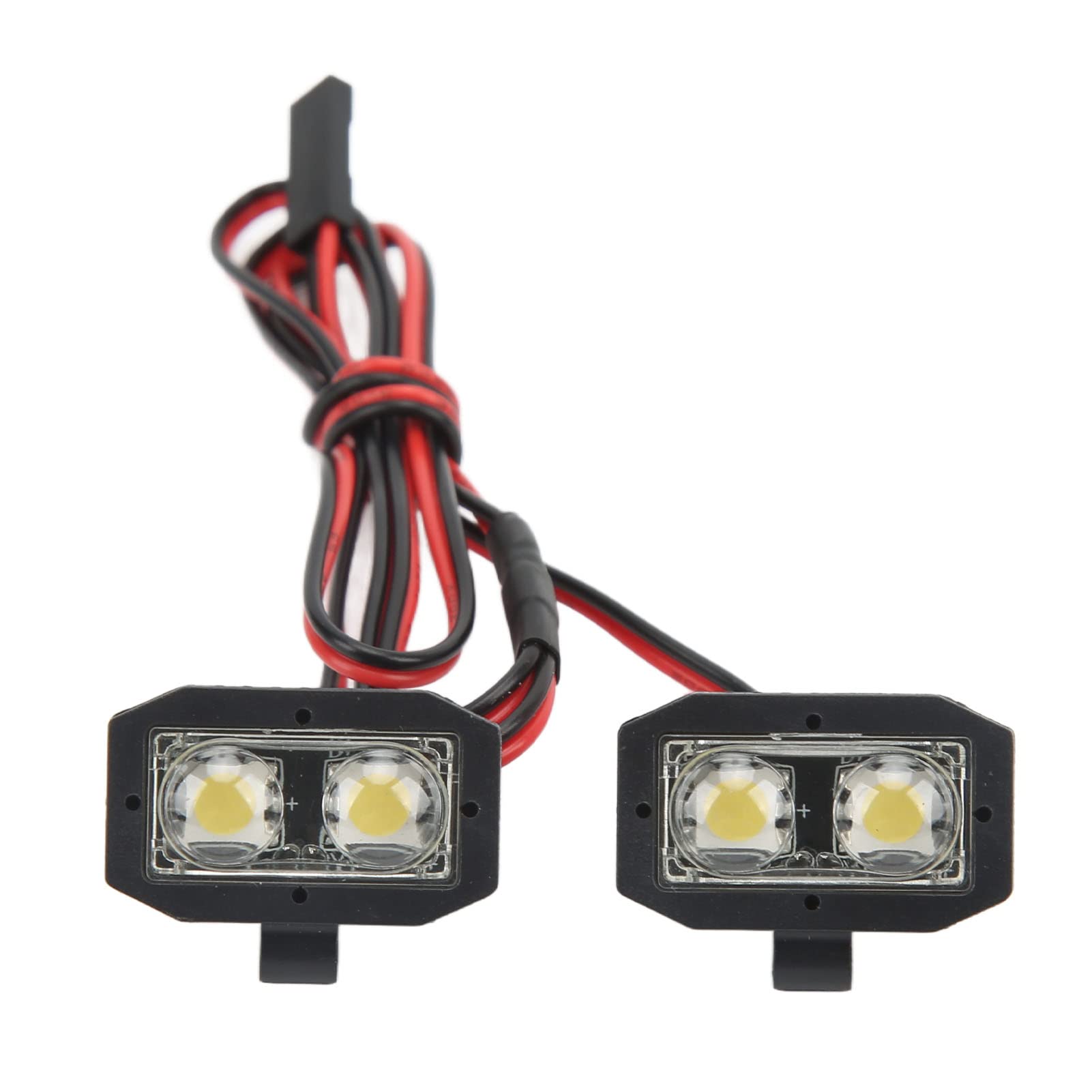 Leapiture 4 LED RC Headlight RC Spot Lamp RC Car Spotlights White Lighting Color 2.54JR Connector Removable Brackets for 1/10 5 To 7.4V