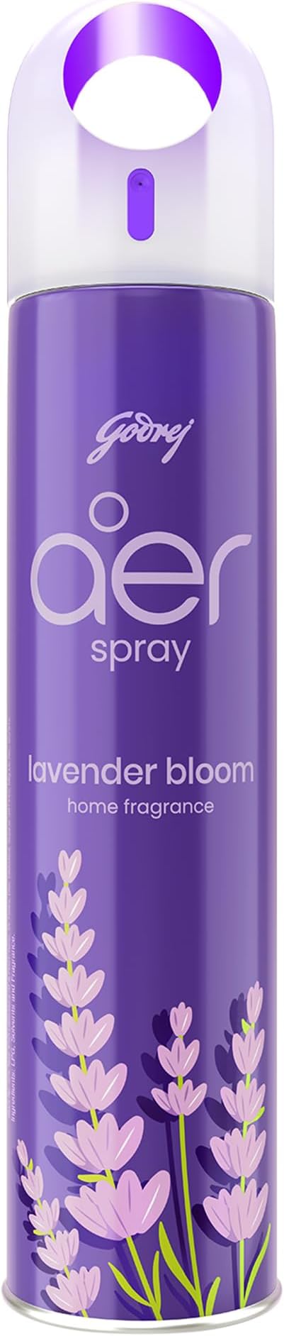Godrej aer Spray | Room Freshener for Home & Office - Lavender Bloom (200 ml) | Long-Lasting Fragrance