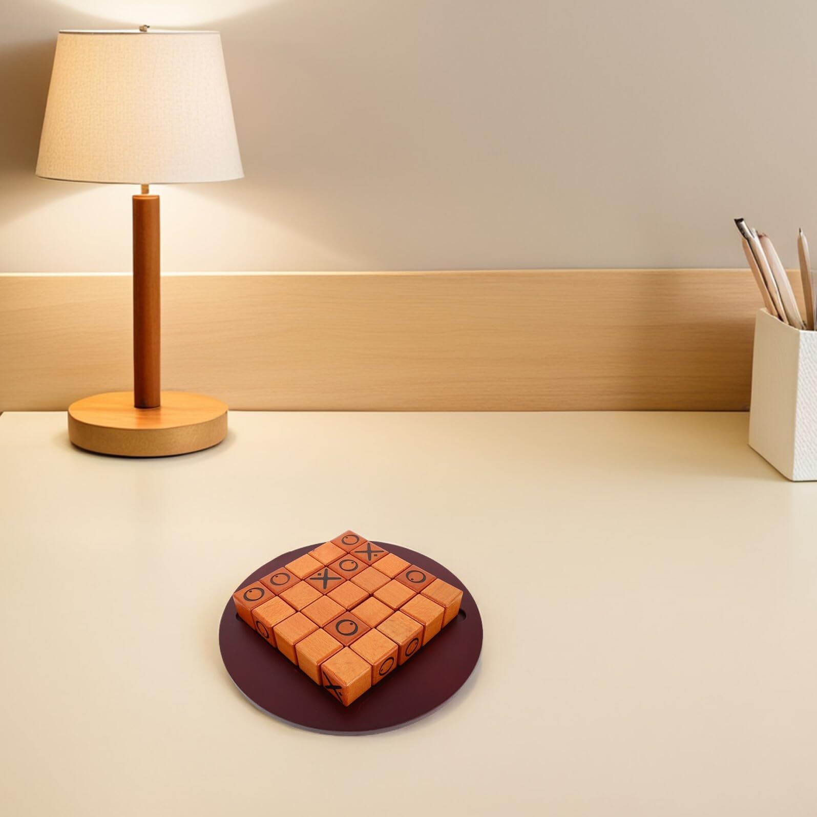 DECHOUS Jeu de Société en Bois Petit Format Jeu de Stratégie Tactique Pousser Le Bœuf Éducatif en Bois Naturel pour Soirées en Famille Jeux D’Extérieur Stimulant