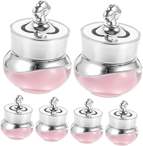 6pcs Acrylic Travel Creamer Jars - Refillable Cosmetic Containers