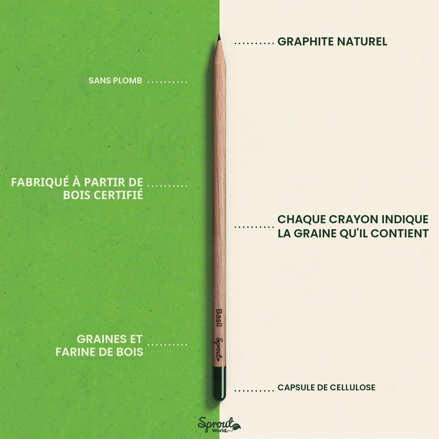 Sprout World Crayons Cultive un Jardin, Pack de 100 pour école et bureau