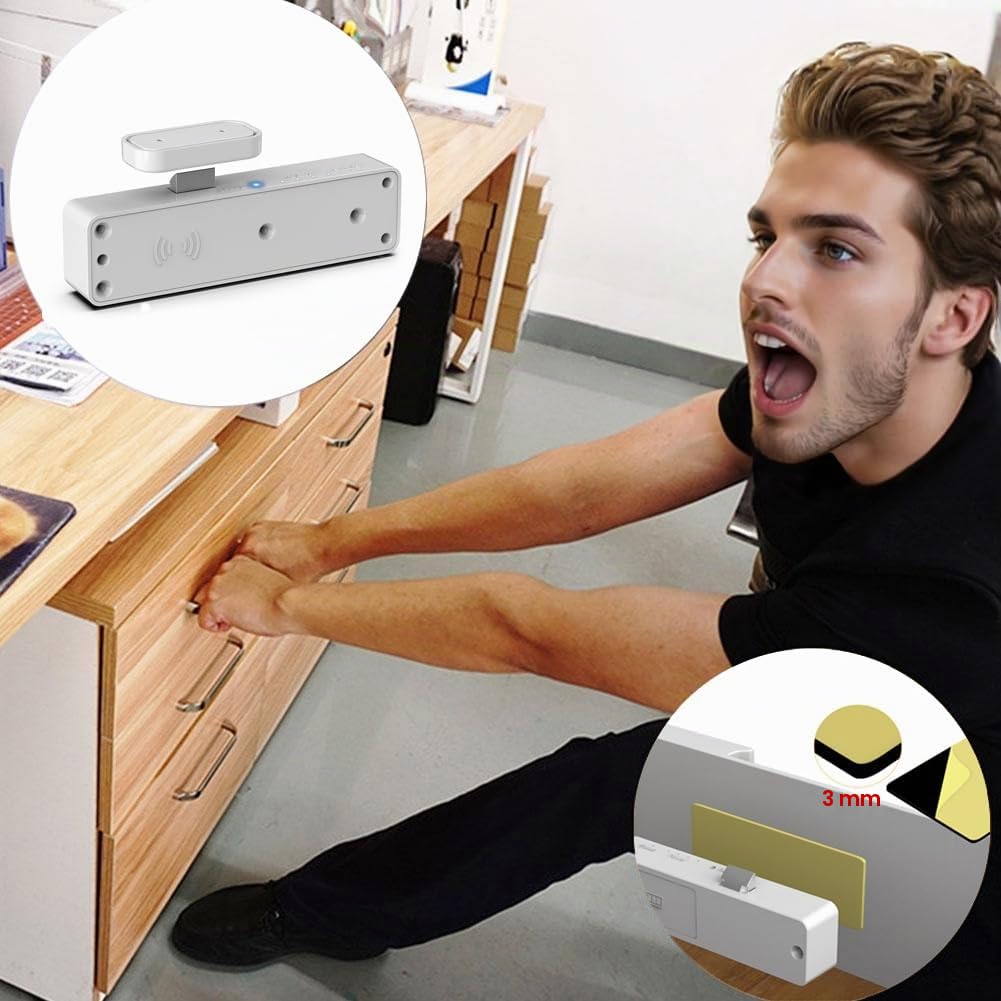 Serrure d'armoire RFID, NFC - Fine - Électronique - Tiroirs - eLinkSmart - Pas de clé - Application Bluetooth - Sécurité enfant cachée - Serrure d'armoire - Pour camouflage liqueur - garde-manger